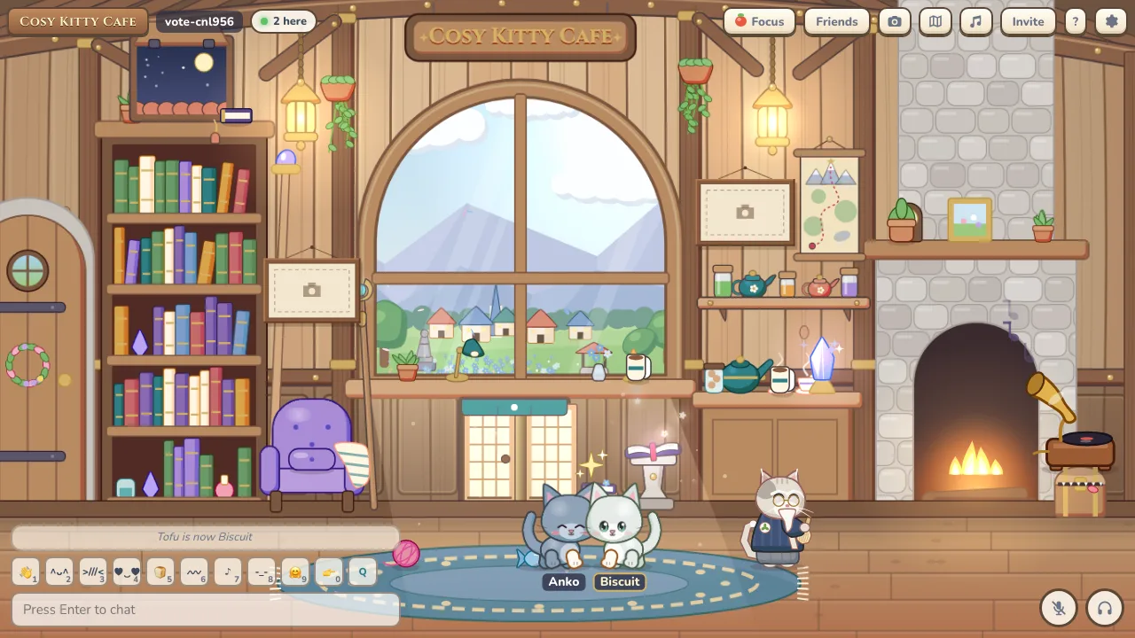 Another player’s view of a cat blushing