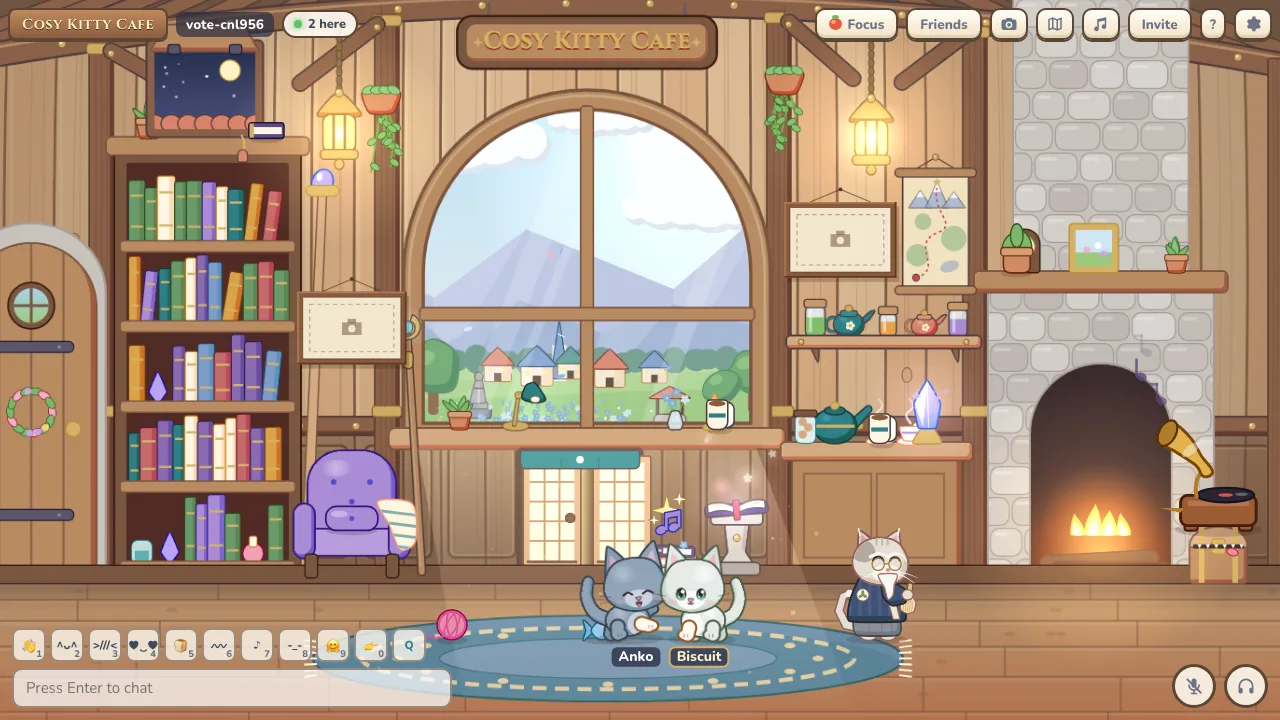 A cat dancing in the tea house
