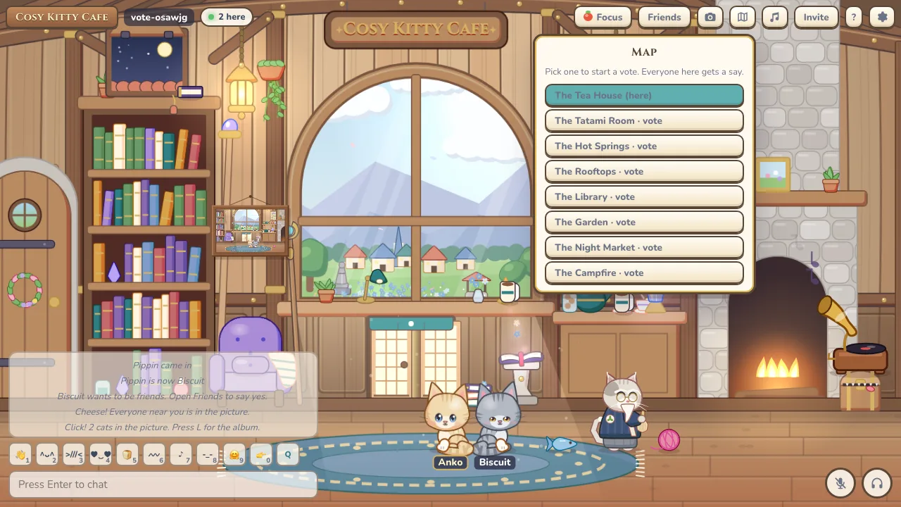 The map picker listing every place