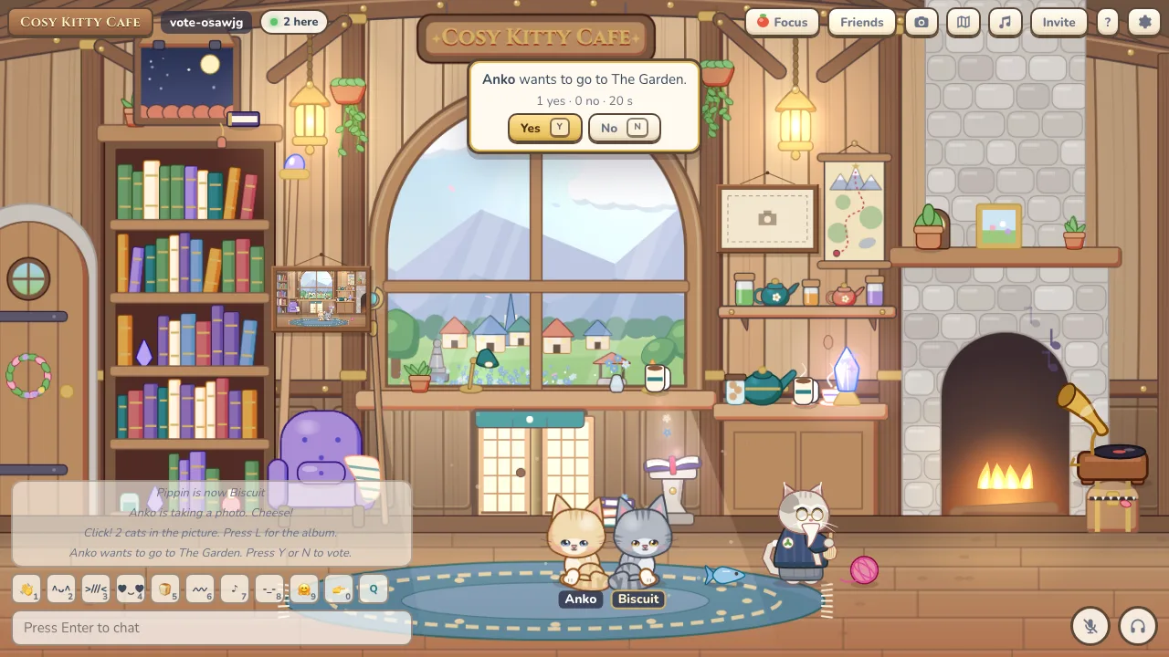 A vote to move the room to the Garden